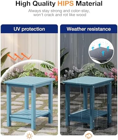 YEFU Outdoor Side Table for Patio, Weather Resistant HIPS - Image 5