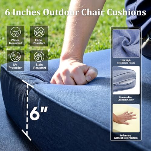 Luxury Outdoor Swivel Rocker Patio Chairs Set of 5, High Back Patio Chairs - Image 3