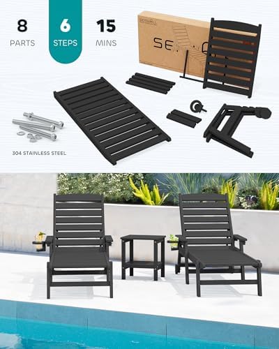 SERWALL HDPE Outdoor Chaise Lounge - Image 6