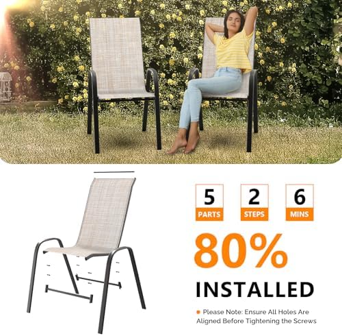 VINGLI Patio Chairs Set of 4 - Image 6