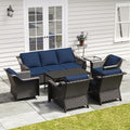7 Piece Patio Furniture Set, Wicker Outdoor Conversation Set by Meetleisure-LeisureLiving