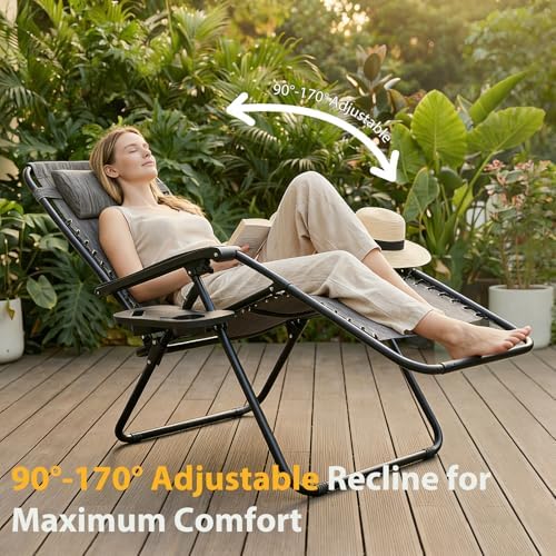 NEWBULIG Zero Gravity Chairs Set of 2, Reclining Lounge Recliner Chair - Image 5