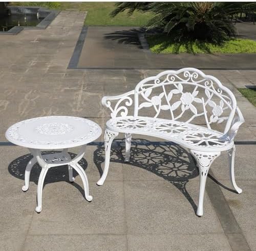 Cast Aluminium Outdoor Bench, Rose Garden Bench - Image 2