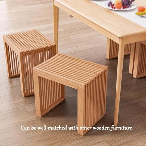Bamboo Dining Bench 17" Indoor Wooden Shoe Benches - Image 2