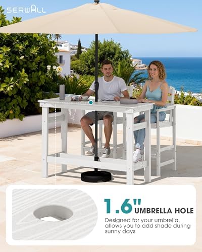 SERWALL 41" HDPE Outdoor Bar Table - Image 2
