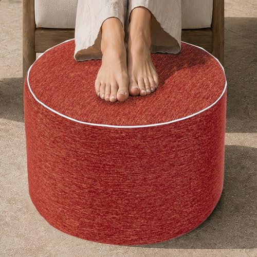 Patio Outdoor Ottoman, Burnt Orange, Pouf Footstool by AbunHeri