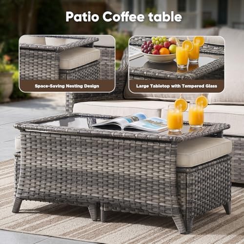 Patio Wicker Swivel Rocker Patio Chairs - Image 6