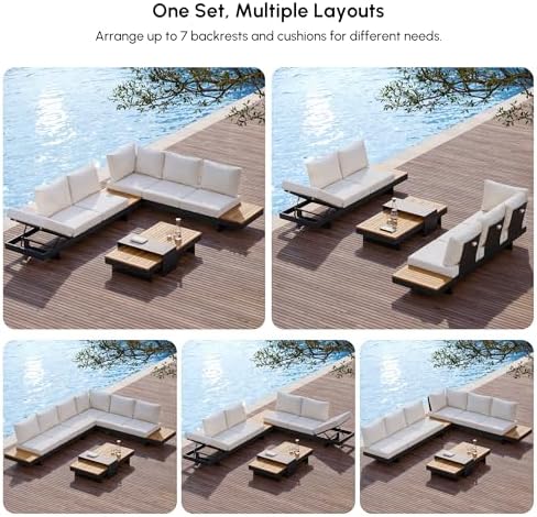 homary 4-Piece Modular Outdoor Sofa Set - Image 4