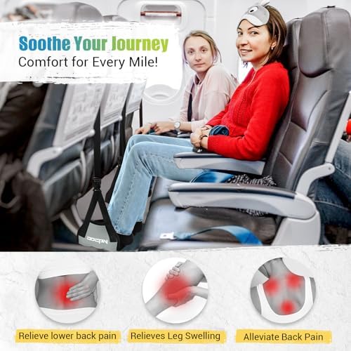 2-Pack Foot Hammock Plane Travel, No Collapse Thickened Bamboo Foot Rest - Image 3