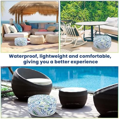 Cinnvoice 2 Pcs Inflatable Indoor Outdoor Ottoman Pouf - Image 5