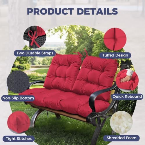Wicker Chair Cushions of 3 Pieces, Waterproof Cushions - Image 4