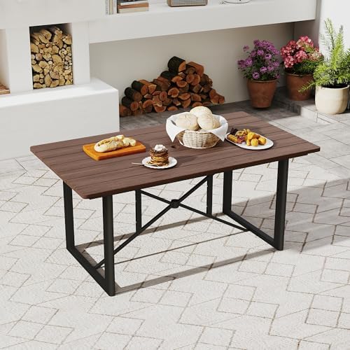 Outdoor Acacia Wood Dining Table, 6-Person Patio Dining Table - Image 6