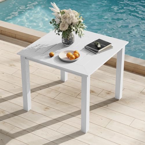 YEFU Outdoor Patio Table, All-Weather HIPS, Sturdy Aluminum Frame by YEFU