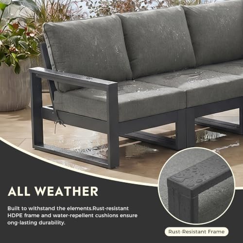 Rockaway Outdoor HDPE Left Arm Sectional Patio Corner Club Chair - Image 3