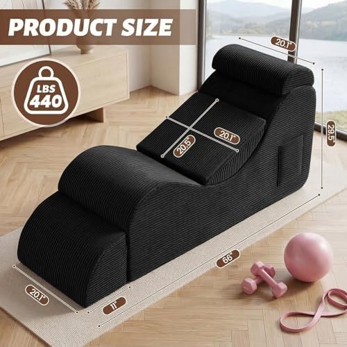 Yoga Chair Lounge for Adult, Ergonomic Foam Chaise Lounge Chair Indoor - Image 2