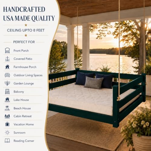 Amish Made Dark Green Full Bed Hanging Daybed Made in USA - Image 3