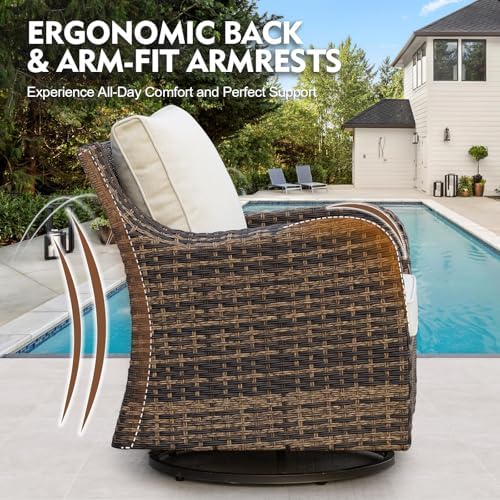Patio Furniture Set with Swivel Rocking Chairs, 10 Pieces Patio Conversation Set - Image 5