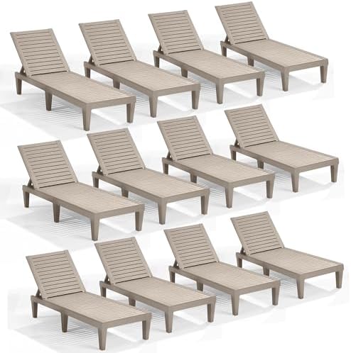 Nestl Lounge Chair Outdoor, Tanning Chair, Chaise Lounge Outdoor Set of 12 by Nestl
