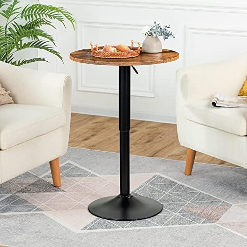HOOBRO Bar Table, Height-Adjustable Round Pub Table 27-35.4 Inches - Image 2