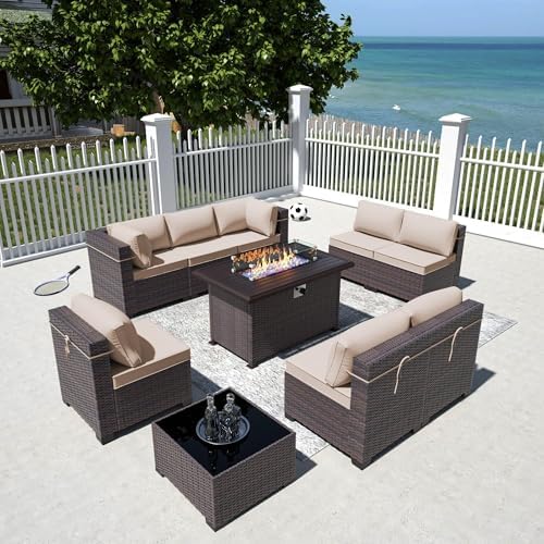 10 Pieces Outdoor Patio Furniture Set, Outdoor Sectional Furniture by RTDTD
