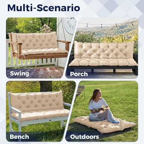 IASEAHK Porch Swing Cushions, 40×40×4 Inch, Waterproof - Image 6