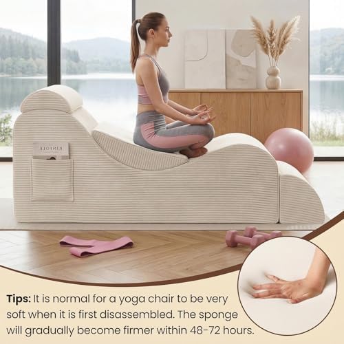 Yoga Chair Lounge for Adult, Ergonomic Foam Chaise Lounge Chair Indoor - Image 3