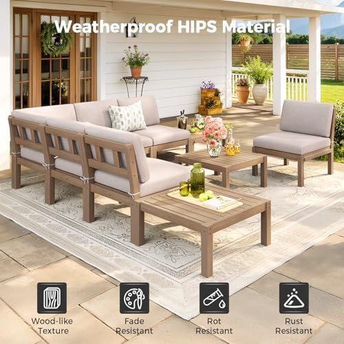 Modular Outdoor Patio Furniture Coffee Table, HIPS All-Weather Outdoor - Image 5