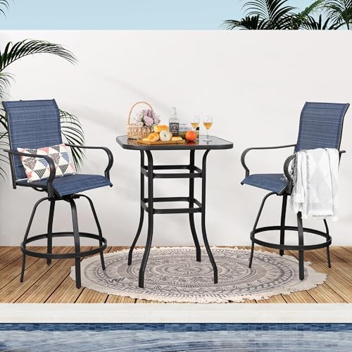 Shintenchi 3PC High Top Patio Table and Chairs, Outdoor Bar Stools Set by Shintenchi%7CFurnitureMadeforRealLife