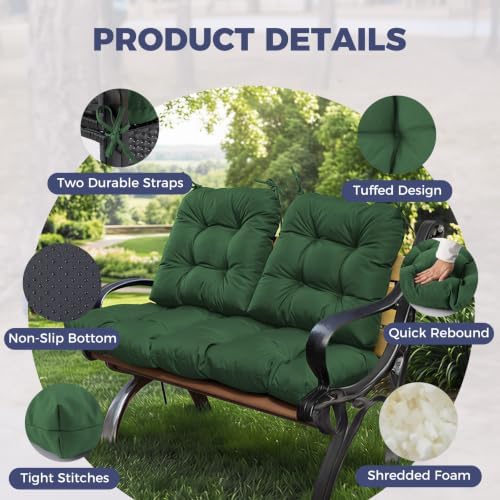 Wicker Chair Cushions of 3 Pieces, Waterproof Cushions - Image 4