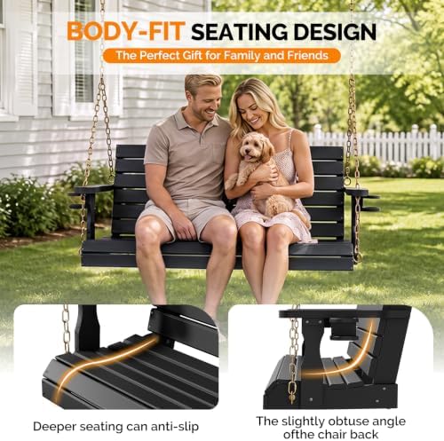 VINGLI 4 FT HDPE Porch Swing Outdoor - Image 6