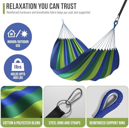 Sorbus Brazilian Double Hammock, Cotton Bed - Image 5