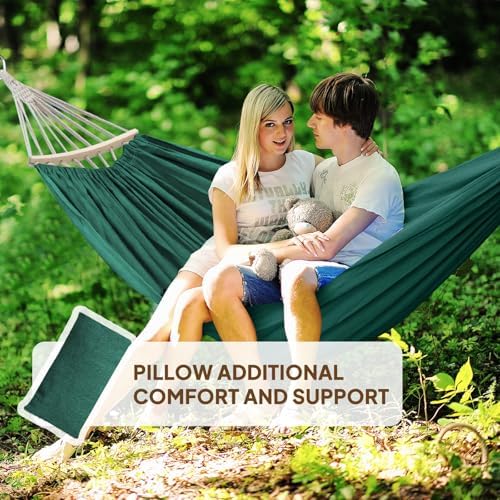 Chihee Cotton Blend Hammock 106 x 59 in 660 lb Detachable Spreader Bars - Image 2