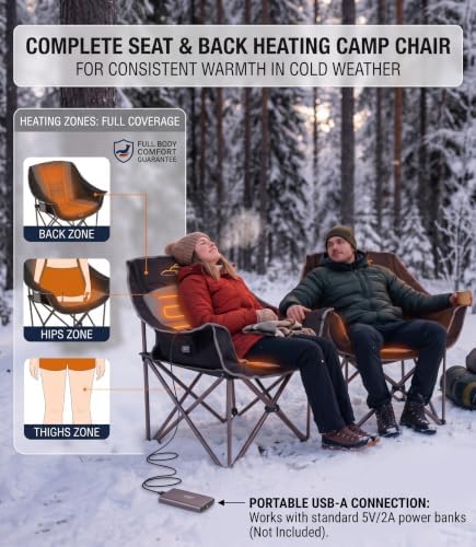 FAIR WIND XL Oversized Heated Padded Camping Chair - Image 3