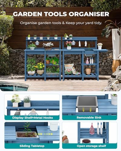 SERWALL Outdoor Potting Bench Set of 2 - Image 5