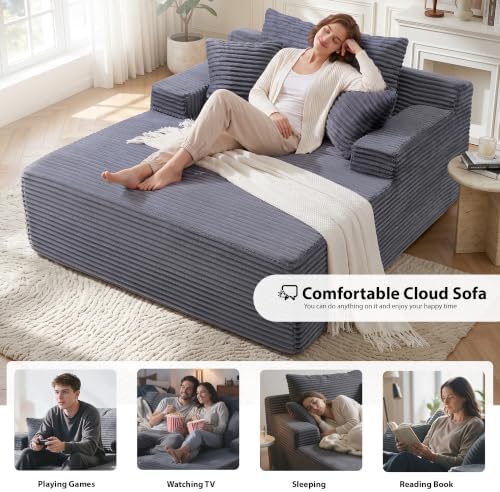 HANXIN Couch Chaise Lounge Chair Indoor, Boneless Sleeper Sofa Bed - Image 3