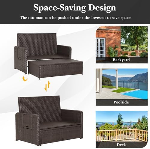 Tangkula 2-Person Patio Rattan Daybed - Image 5