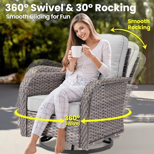 ovios 7 Pieces Patio Furniture Set, Outdoor Wicker Sofa Couch - Image 4