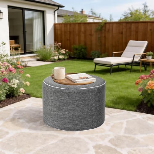 Outdoor Ottomans for Patio Pouf Waterproof Ottoman Foot Rest for Outdoor - Image 7