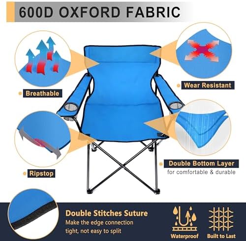 Joyfair Camping Chairs for Adult, Large Folding Lawn Chair - Image 5