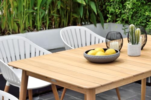 Amazonia Halo 7-Piece Teak Finish Rectangular Patio Dining Set | 100% FSC - Image 4