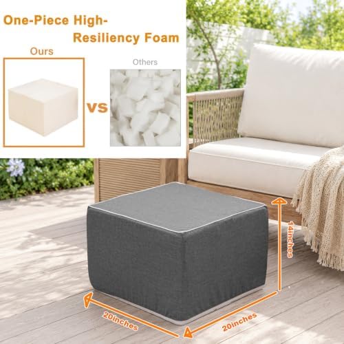 Outdoor Square Ottoman, Pouf Foot Rest - Image 2