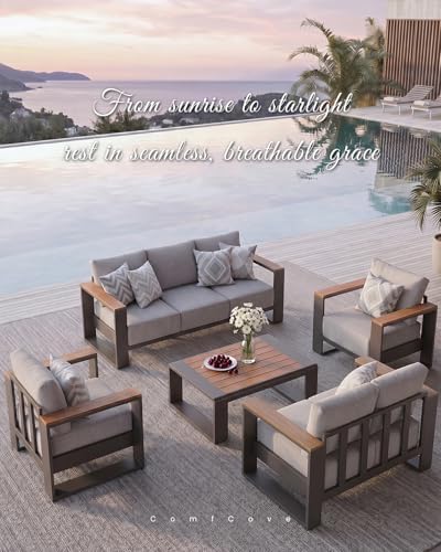 Oversized Aluminum Patio Furniture Set, 4 Pieces Luxury Outdoor Furniture Set - Image 7