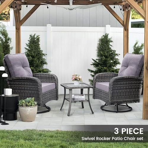 Luxury Outdoor Swivel Wicker Glider Patio Chairs - Image 2