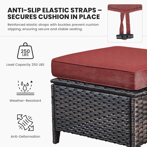 Belord Outdoor Wicker Furniture 5 Pieces Patio Furniture Set Patio Chairs - Image 7
