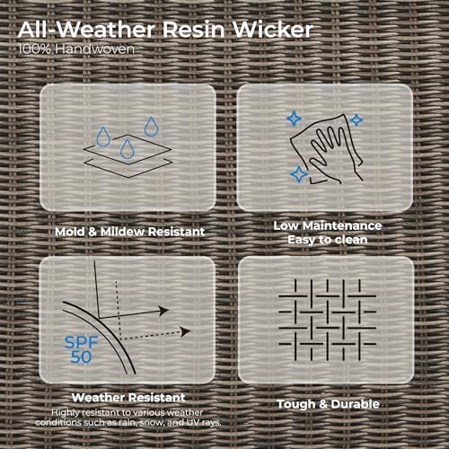 CHITA Patio Wicker Swivel Chairs, Outdoor Furniture Set, Fully Assembled - Image 4