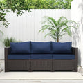 Valita Patio Furniture 3-seat Sofa Brown Wicker Outdoor Furniture Outdoor Couch by Valita