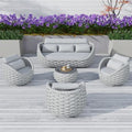 TWT Patio Furniture Set-5 Pieces Aluminum Sectional Sofa, Light Grey by TWT