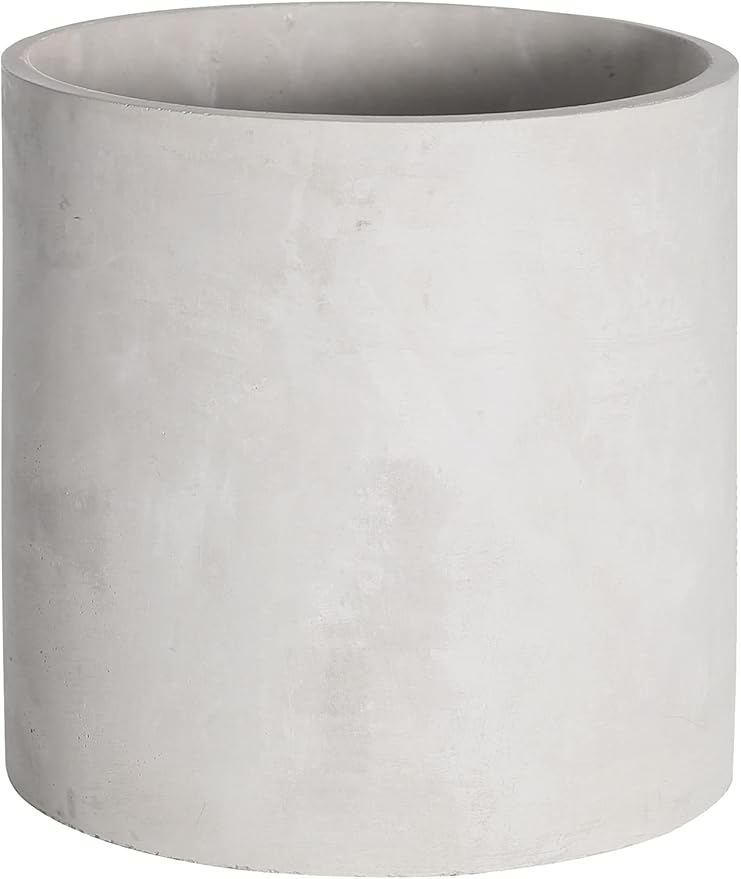 Plant Pots - 7.7 inch Cement Planters Indoor - Modern Grey Flower Pot with Drainage Hole - Home Office Decor