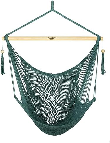 JoyView Hanging Hammock Chair, Caribbean Rope Swing Chair Wood Spreader Bar by JoyView
