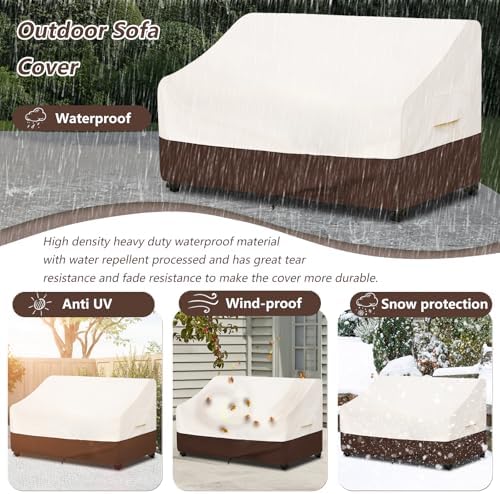 Bitubi Waterproof Patio Sofa Cover, Heavy Duty 3-Seater Outdoor Couch Cover - Image 7